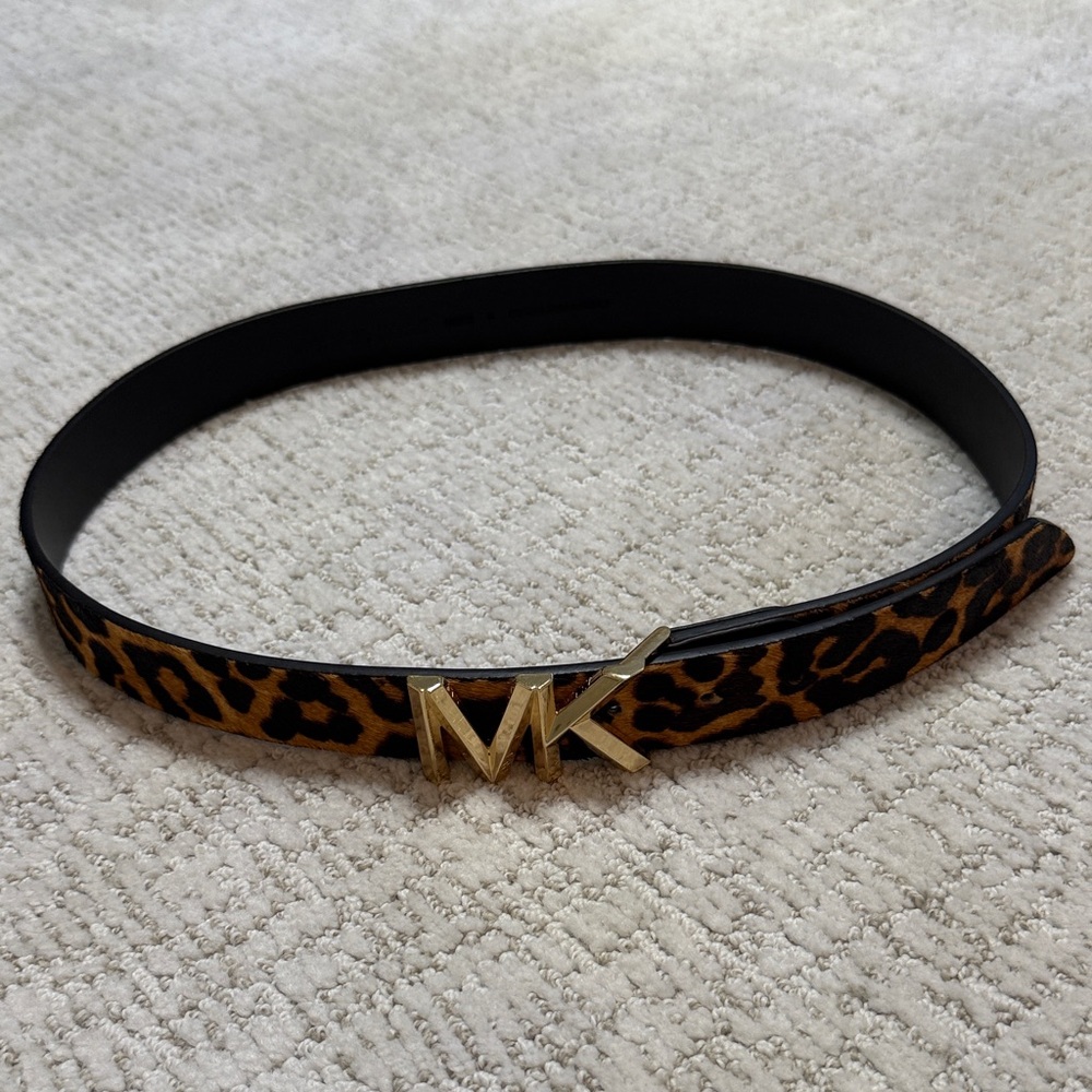 Michael Kors Genuine Calf hair Belt with Gold Logo